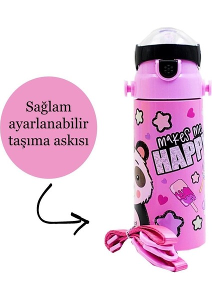 Panda Desenli Pipetli Çelik Matara 550 Ml, Şık , Ideal Günlük Kullanım fiyatları