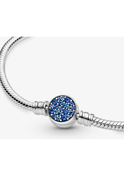 Mavi Disk Klipsli Gümüş Bileklik Charm Taşıyıcı fiyatları