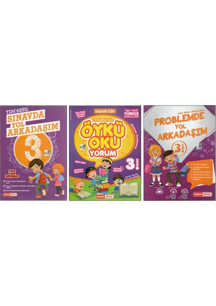 Kırmızı Beyaz 3. Sınıf Sınavda Yol Arkadaşım+Okuyorum+Problemde Yol Arkadaşım (3 Kitap)