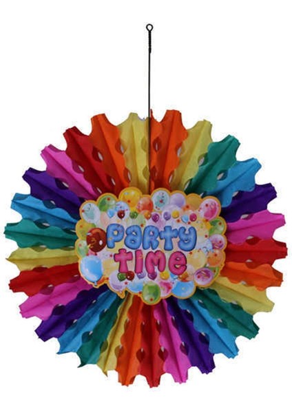 Renkli Süs Yelpaze Seti, 50X50CM, 1 Adet, Partı Şıklığı ve Canlı Renkler