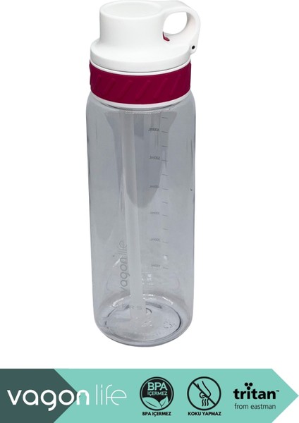 800ML Şeffaf Tritan Su Matara, Pipetli/pipetsiz, Yeni Koleksiyon, Beyaz