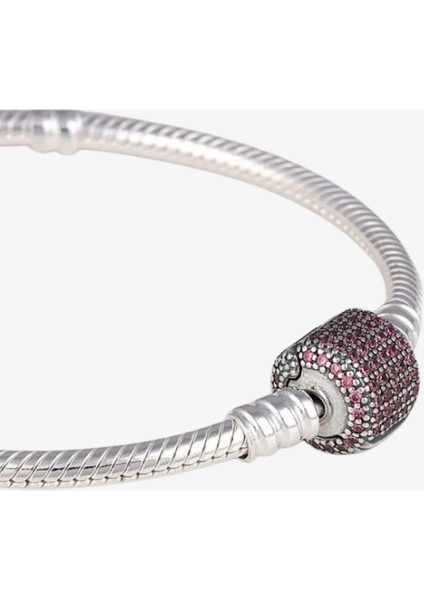 Kırmızı Taşlı Klipsli Silindir Bileklik Charm Taşıyıcı modelleri