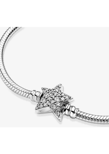 Asimetrik Yıldız Klipsli Bileklik Charm Taşıyıcı