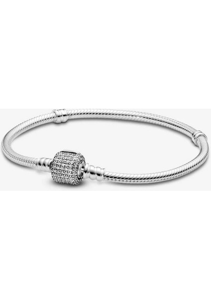 Silindir Klipsli Gümüş Bileklik Charm Taşıyıcı modelleri