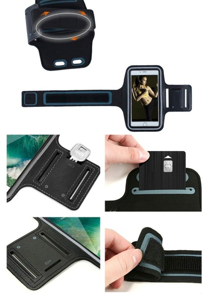 Siyah Spor Telefon Tutucu Kol Bandı, Rahat ve Şık Tasarım, Uyumlu ve Hafif Kullanım