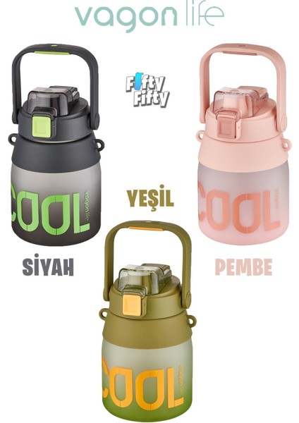 1000ML Softtouch Su Matara, Askılı, Çift Kullanım, Pipetli/pipetsiz, Siyah fırsatları