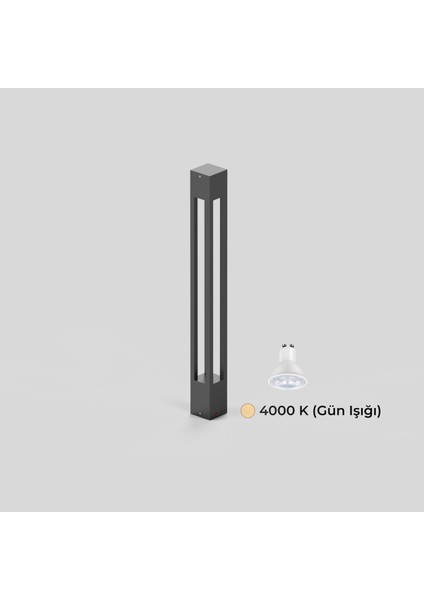 Mavora 100 cm Yürüyüş Yolu Bahçe Aydınlatması | Modern Bollard Aydınlatma | Antrasit
