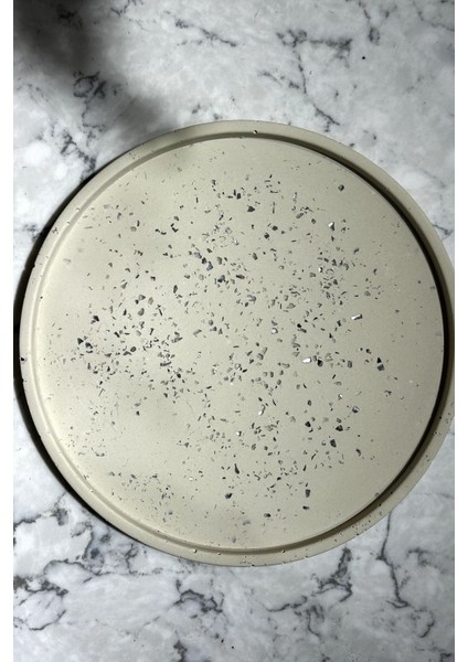 Dekoratif Terrazzo Beton Sunumluk Tepsi 28 cm fırsatları