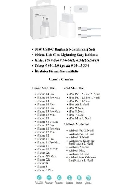 Auris Apple 20W Usb-C iPhone 11 12 13 Pro Max Yeni Nesil Hızlı Şarj Aleti Seti Kablo ve Adaptör fiyatları