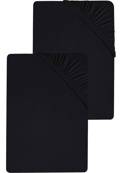 2 Adet Düz Pamuklu Tek Kişilik 80 x 200 x 30 cm Lastikli Penye Çarşaf