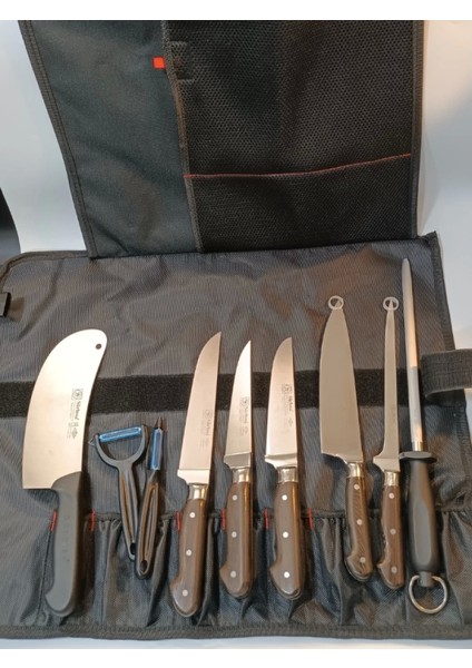 Sürbisa Çantalı Aşçı Gastronomi Handmade Bıçak Seti 9'lu Set