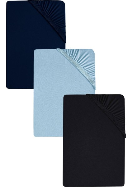 3 Adet Düz Pamuklu Tek Kişilik 80 x 200 + 30 cm Lastikli Penye Çarşaf