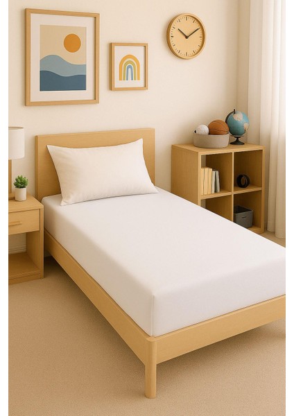 3 Adet Düz Pamuklu Tek Kişilik 80 x 200 + 30 cm Lastikli Penye Çarşaf modelleri