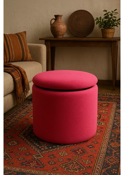 Pembe Welsoft Sandıklı Silindir Dekoratif Bench Puf(Ev,salon,bahçe) modelleri