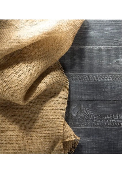 Keten ve Jüt Kumaş, El Işi Parti Malzemeleri, Doğal Renk Kahverengi, 2m