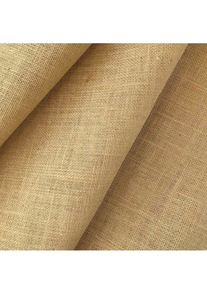 Keten ve Jüt Kumaş, El Işi Parti Malzemeleri, Doğal Renk Kahverengi, 2m