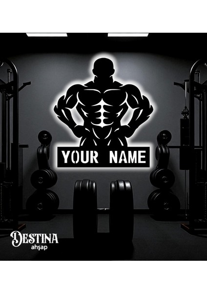 Body Building Temalı LED Tablo