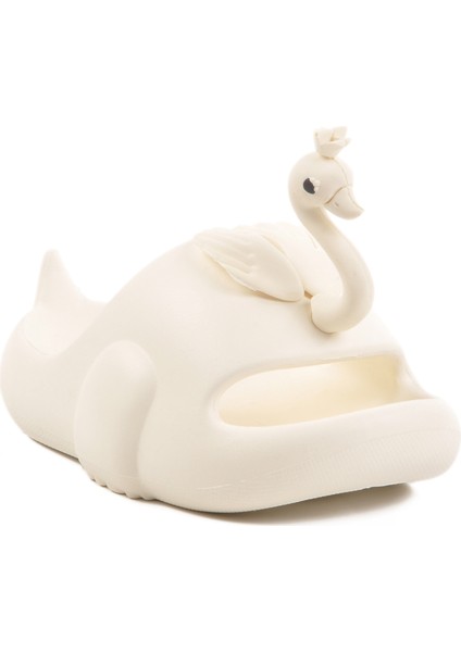 Beyaz Hafif Çocuk Terlik Kuğu P-F