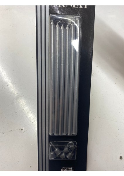 Pastel Gümüş Mum, 14 Cm, Çok Renkli, Şık ve Zarif Ev Dekorasyonu