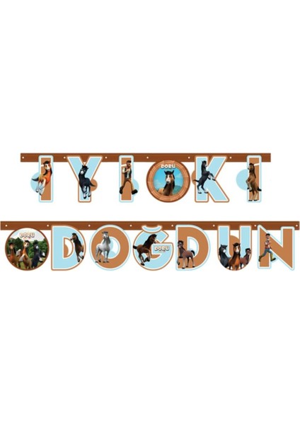 Renkli 220X15 cm Doru At Doğum Günü Süsleri