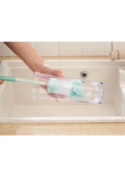 7 cm Açılabilir Matara ve Termos Temizleme Fırçalı Sünger, Pembe, Pratik ve Temiz Kullanım fiyatları