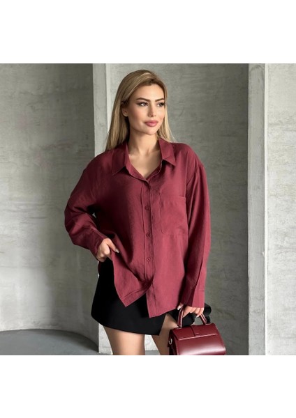 Tensel Dokulu Oversize Gömlek modelleri