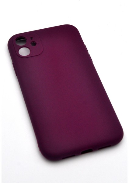 iPhone 11 Uyumlu Düz Renk Esnek Yumuşak Silikon Kılıf Rubber Mürdüm fiyatları