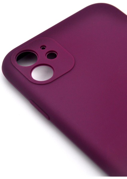 iPhone 11 Uyumlu Düz Renk Esnek Yumuşak Silikon Kılıf Rubber Mürdüm modelleri