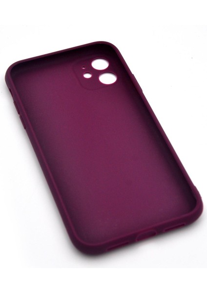 iPhone 11 Uyumlu Düz Renk Esnek Yumuşak Silikon Kılıf Rubber Mürdüm indirimleri