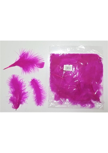 Fuşya Renk Tüyler, 100 Adet Süsleme Malzemesi, Balon ve Parti Dekoru Için Ideal