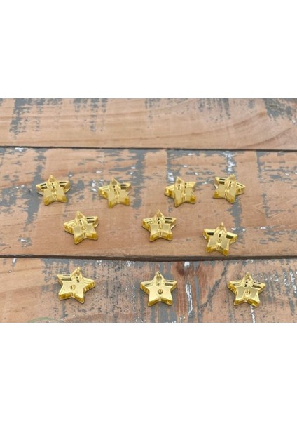 Yapışkanlı, Delikli, Dikilen, 3cm, 40 Adet Parlak Sarı Parça Seti