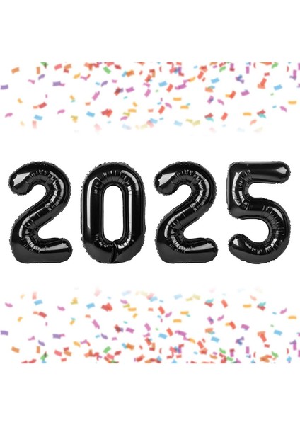 Yılbaşı 2025 Yazılı Folyo Balon Seti, Şık ve Renkli Dekorasyon Malzemeleri fiyatları