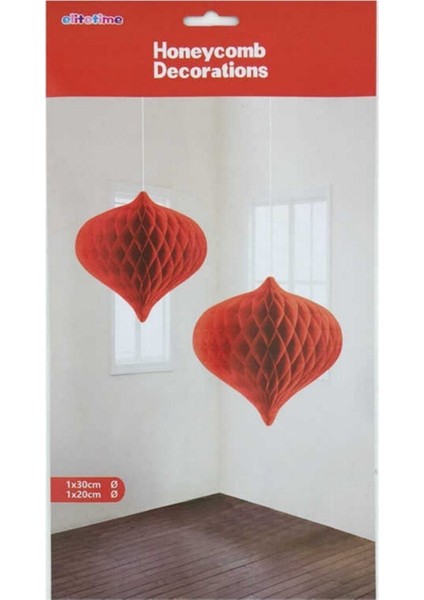 Kırmızı Ponpon Seti, Şık ve Renkli Dekorasyon Aksesuarları Iki Parça fiyatları