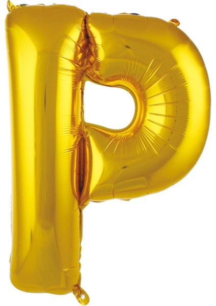 76 cm Gold Renk P Harf Folyo Balon, 34 Inç, Şık ve Parlak Dekorasyon Ürünü