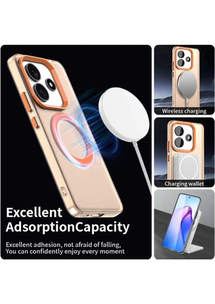 Realme C61/REALME C63 Uyumlu Şeffaf Magsafe Destekli Silikon Kılıf - Kamera Lens Korumalı indirimleri