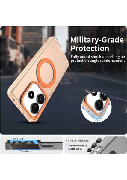 Realme C61/REALME C63 Uyumlu Şeffaf Magsafe Destekli Silikon Kılıf - Kamera Lens Korumalı