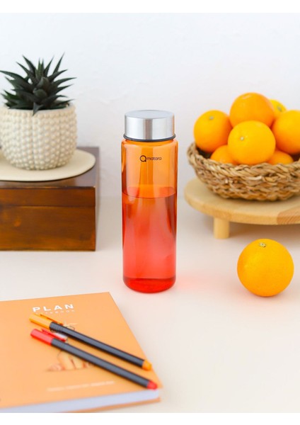 Turuncu 550CC Cam Matara, Hafif , Seyahat ve Spor Için Ideal