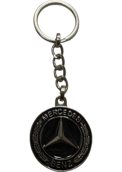 Mercedes Ile Metal Anahtarlık Araba Anahtarlığı Siyah Çift Taraflı fiyatları