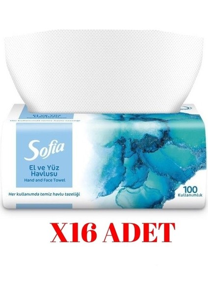 El Yüz Havlusu 100'LÜ X16 Paket