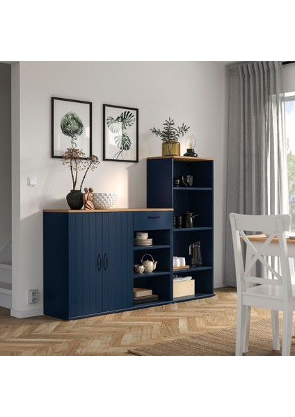 Dolap Kombinasyonu, Mavi-Siyah, 180X140 cm fiyatları