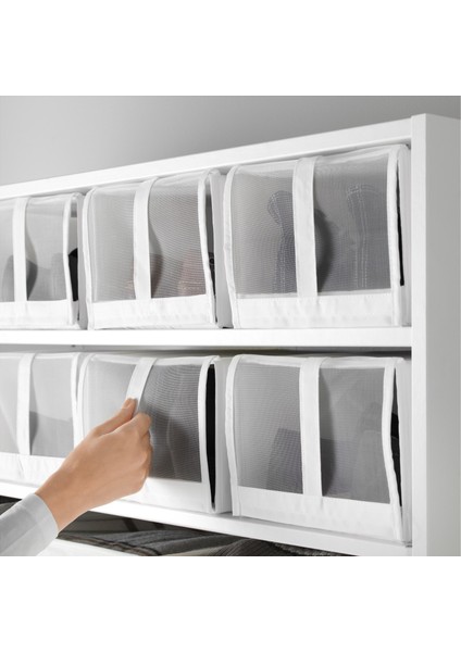 Skubb Ayakkabı Kutusu Cırt Cırtlı Beyaz 22X34X16 cm 4 Adet Şeffaf Pencereli Katlanabilir Düzenleyici modelleri