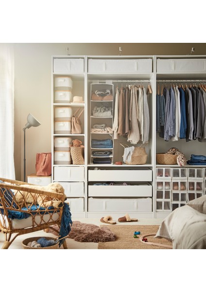 Skubb Ayakkabı Kutusu Cırt Cırtlı Beyaz 22X34X16 cm 4 Adet Şeffaf Pencereli Katlanabilir Düzenleyici