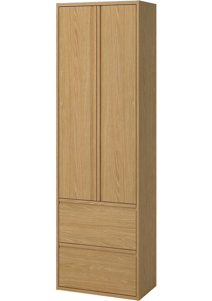 Banyo Boy Dolabı, Meşe Görünümlü, 60X35X195 cm