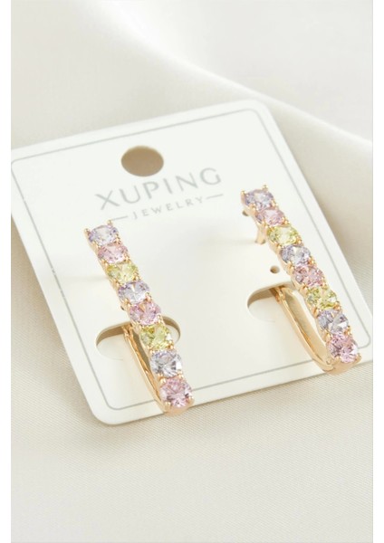 Xuping Zirkon Taşlı Lüks Çelik Küpe