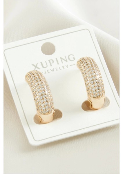 Xuping Zirkon Taşlı Lüks Çelik Küpe