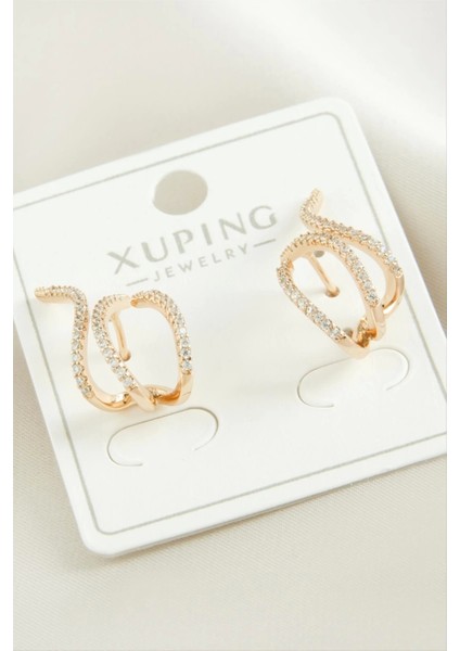 Xuping Zirkon Taşlı Lüks Çelik Küpe