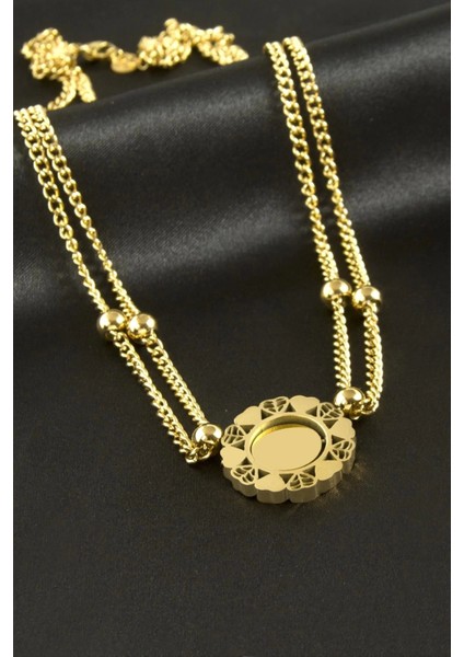 Kalp Lüks Çelik Kolye