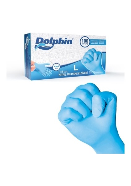 Mavi Nitril Eldiven L beden