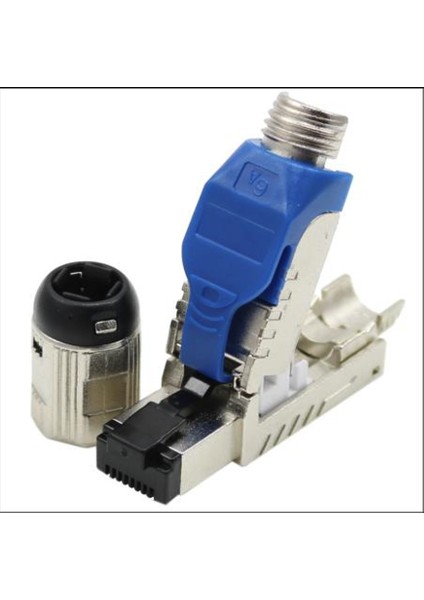 Cat8 RJ45 Endüstriyel Tip IP20 Stp konnektör Korumalı Saha Fişi Aracı Kolay Metal Döküm Sonlandırma Konnektörü