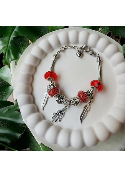 Göksunun Izi - Kırmızı Dokunuş Yılan Charm Bileklik fiyatları